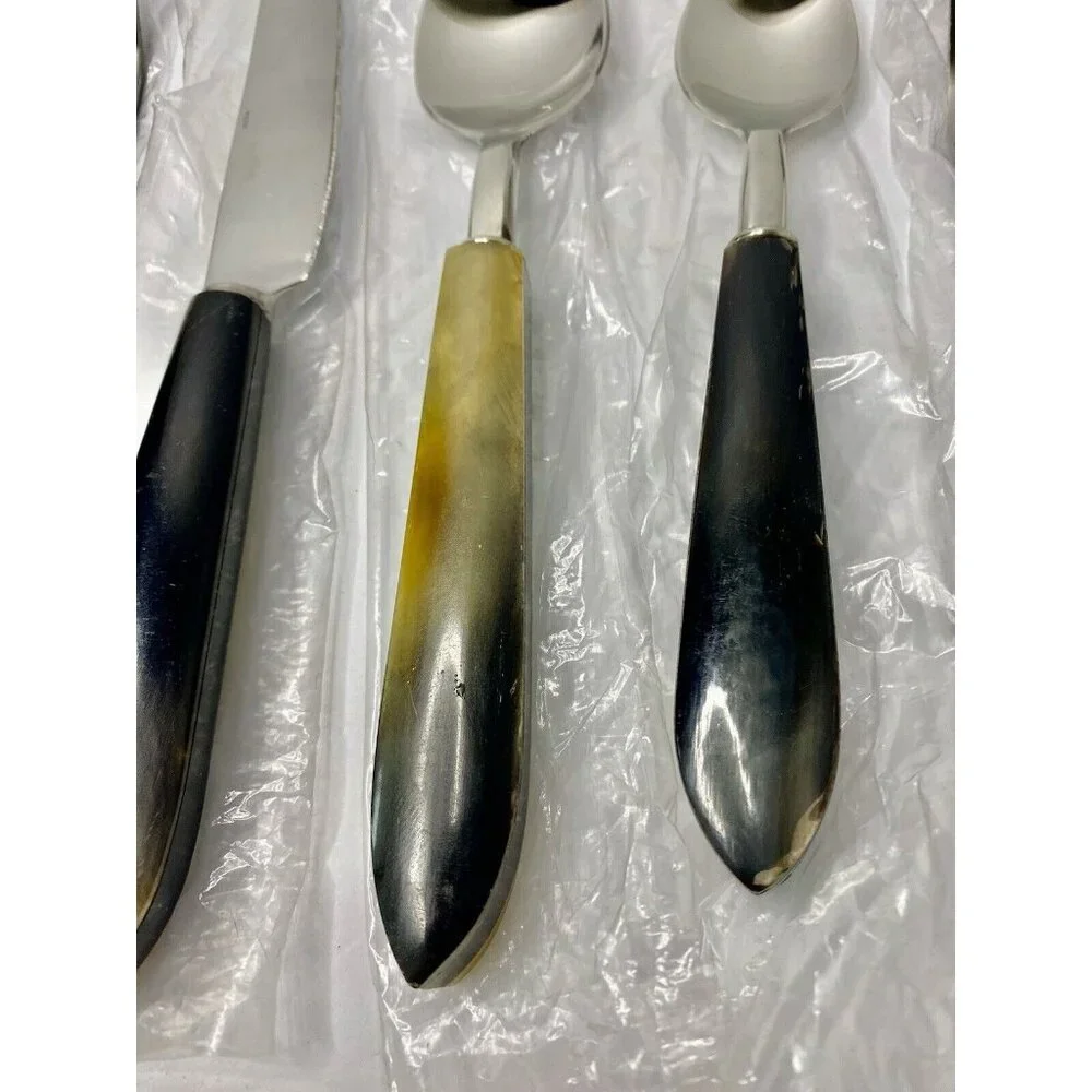 Pottery Barn Horn Flatware 2008-2009 Genuine Horn 5 Piece Place Setting‎ Read #6